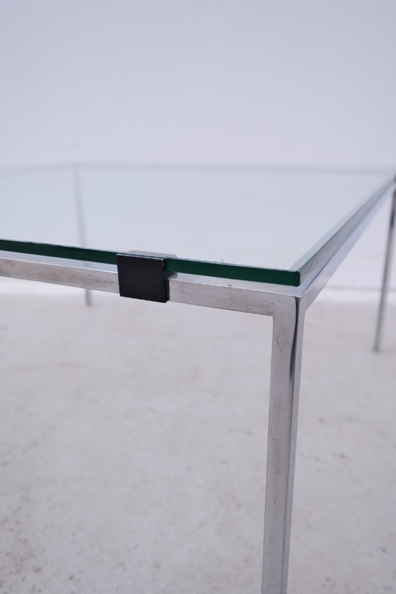 Alain Richard Coffee Table For Tv Stand In Glass And Metal, France 1950  -photo-4