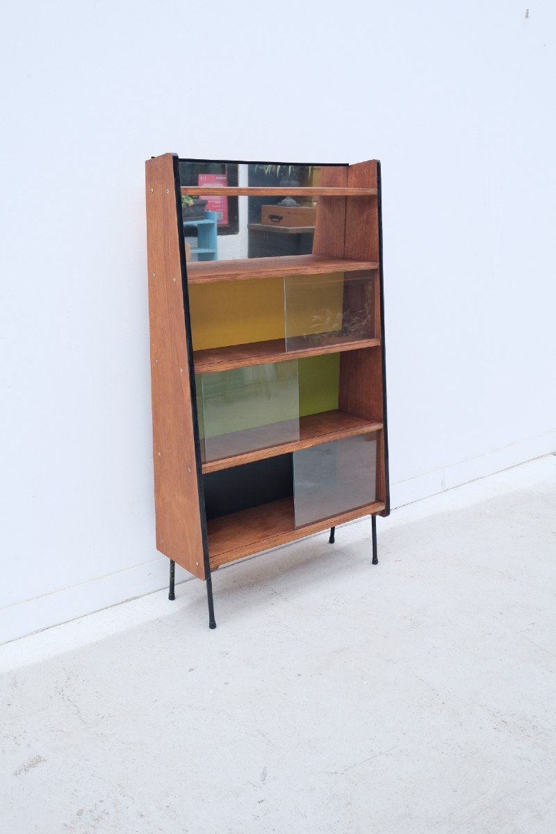 Fonteneau & Cie Library In Oak Veneer, France 1950 -photo-3