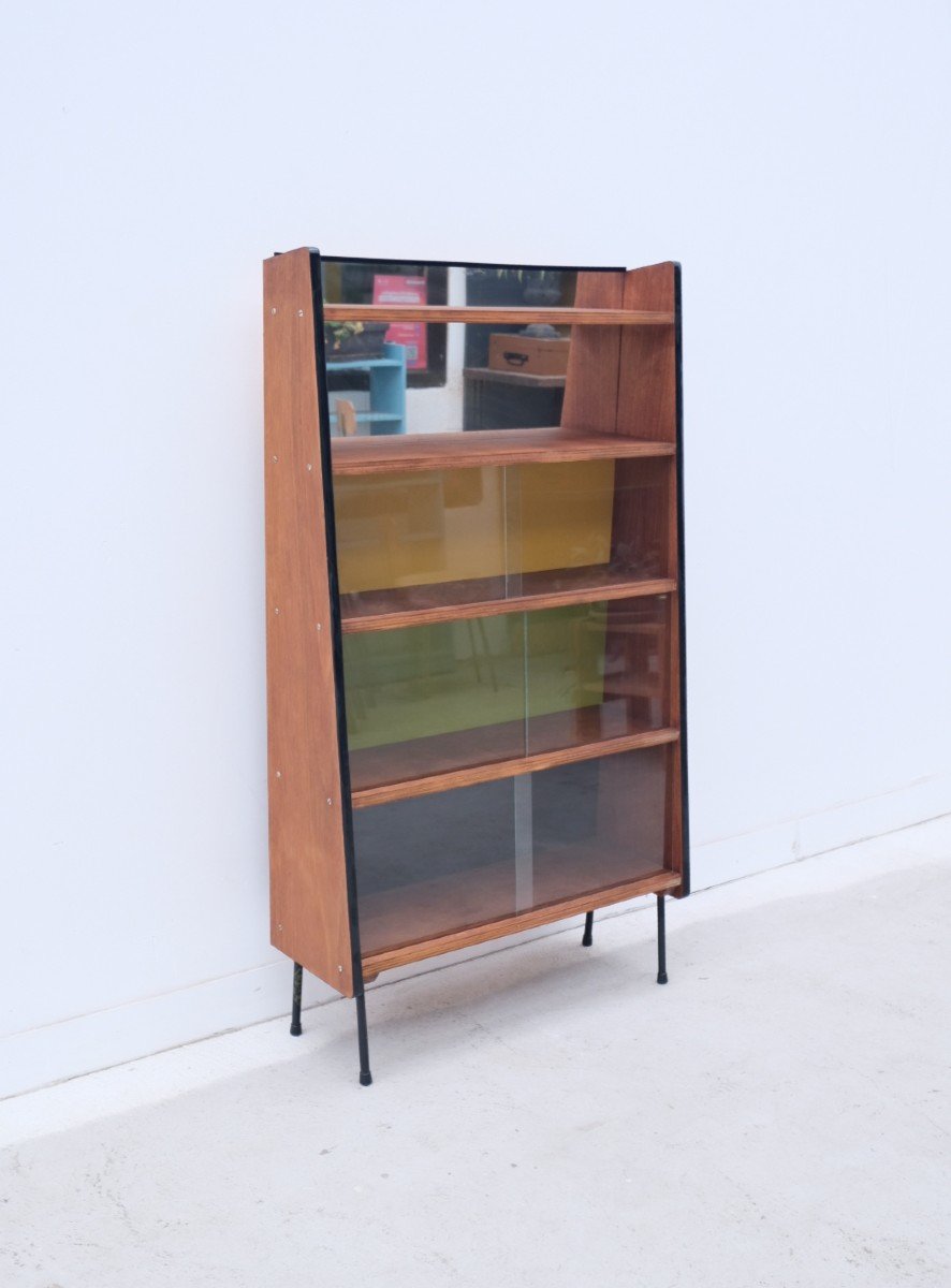 Fonteneau & Cie Library In Oak Veneer, France 1950 