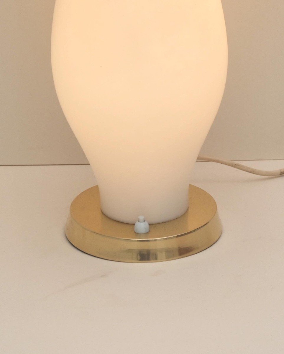 Opaline And Brass Lamp, Italy 1960 D-photo-2