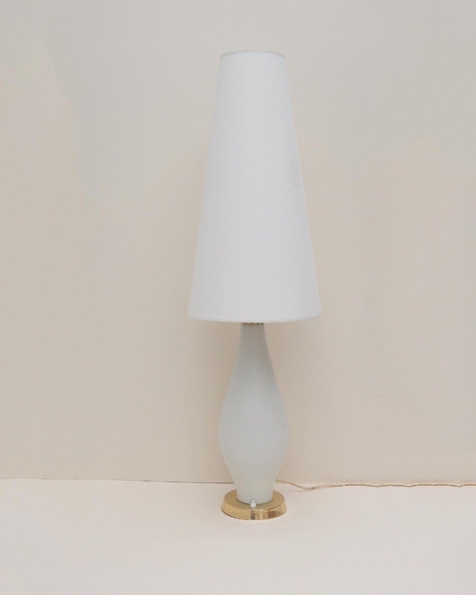 Opaline And Brass Lamp, Italy 1960 D-photo-3