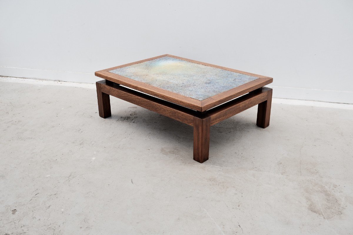 Coffee Table By Bernard Buffat For La Grange Au Potiers, 1970-photo-2