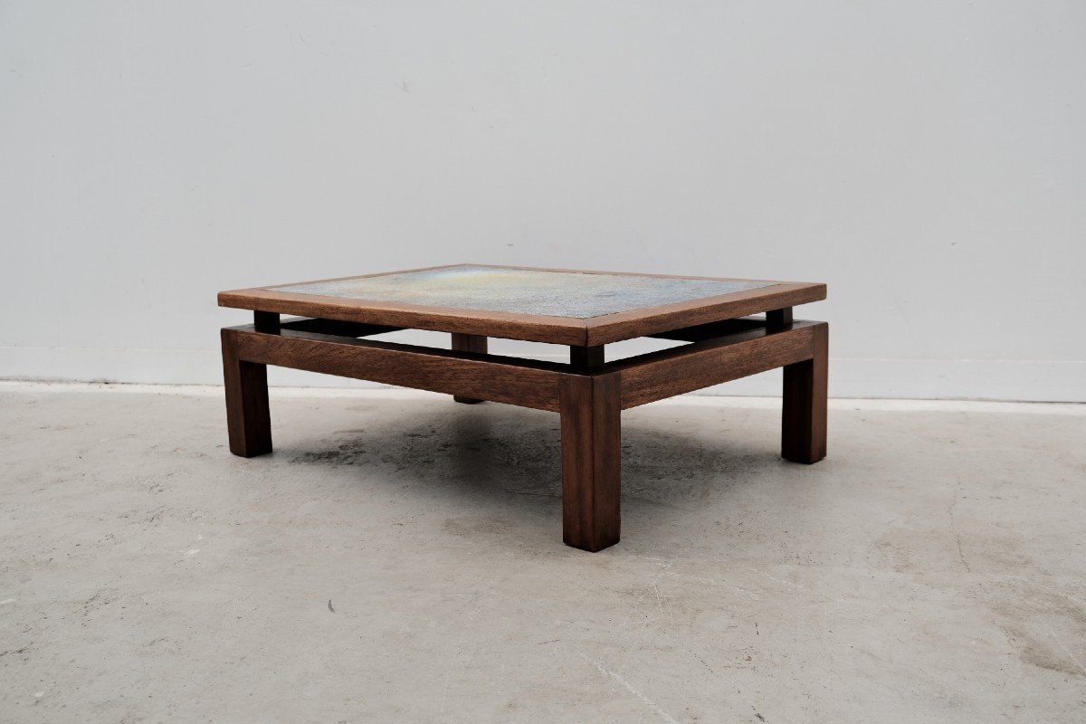 Coffee Table By Bernard Buffat For La Grange Au Potiers, 1970-photo-3