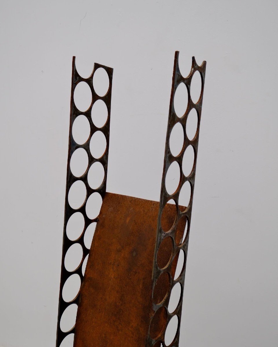 Brutalist Rusty Steel Sculpture  -photo-2