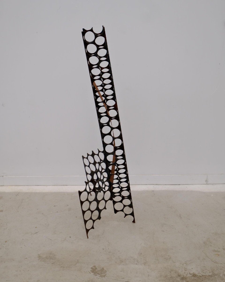 Brutalist Rusty Steel Sculpture  -photo-4