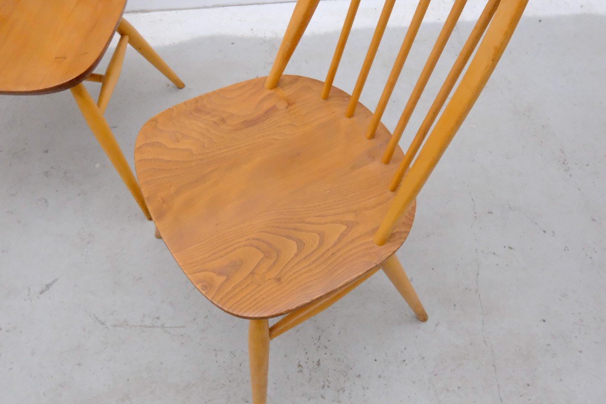 Set Of 4 Chairs By Lucian Ercolani For Ercol Model Quaker, 1970 -photo-2