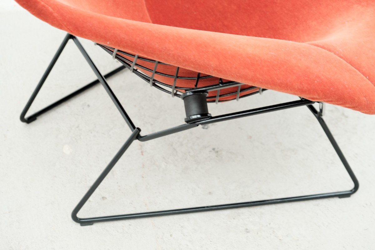 Harry Bertoia's "bird" Armchair And Footrest For Knoll International -photo-3