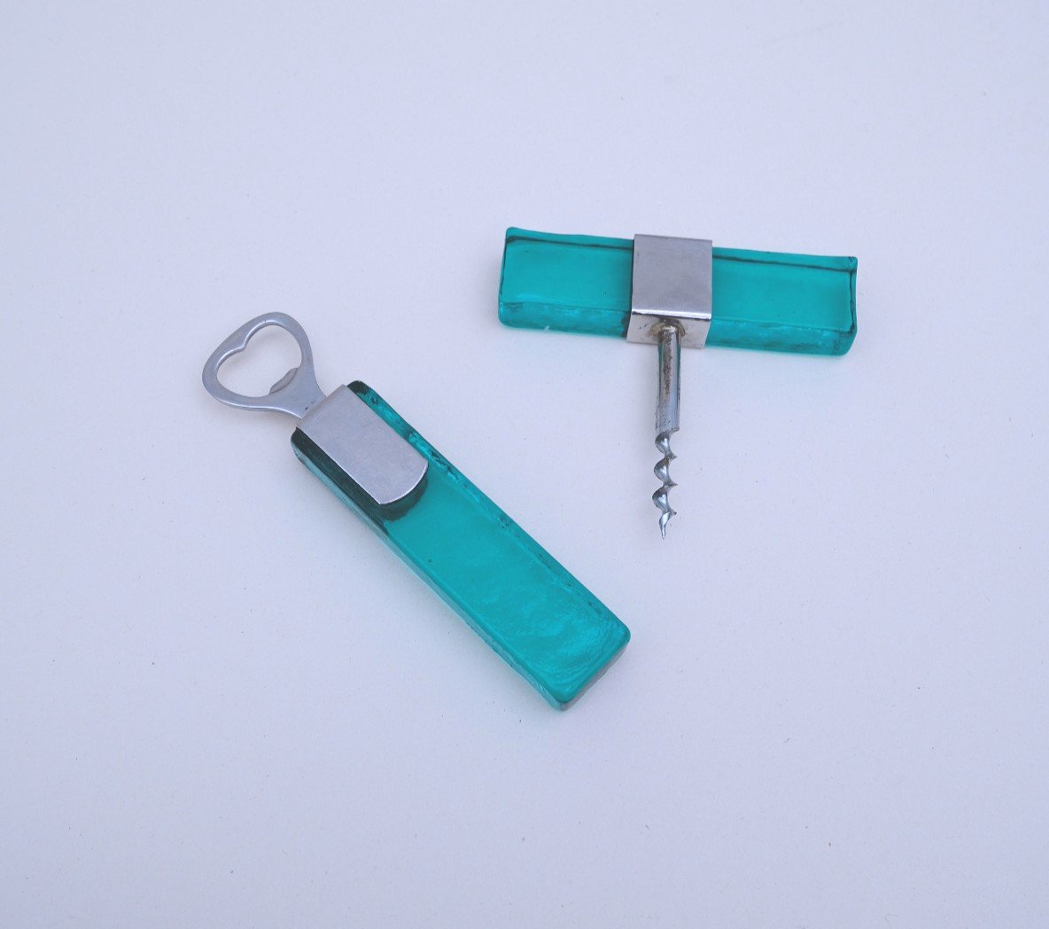 Rustfri Sms Bottle Opener And Corkscrew In Metal And Glass, 1970  