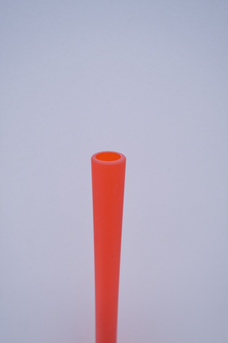 Vase Soliflore De Carlo Moretti En Verre Orange, Italie 1980 -photo-4