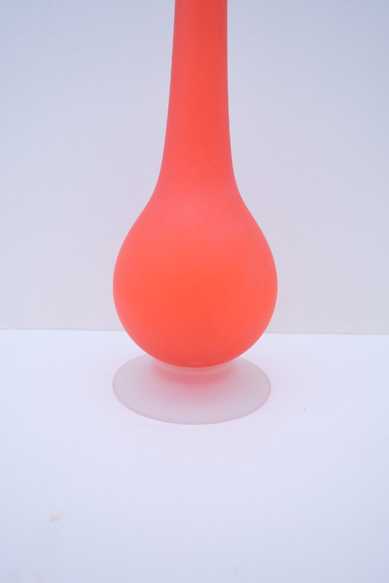 Vase Soliflore De Carlo Moretti En Verre Orange, Italie 1980 -photo-1