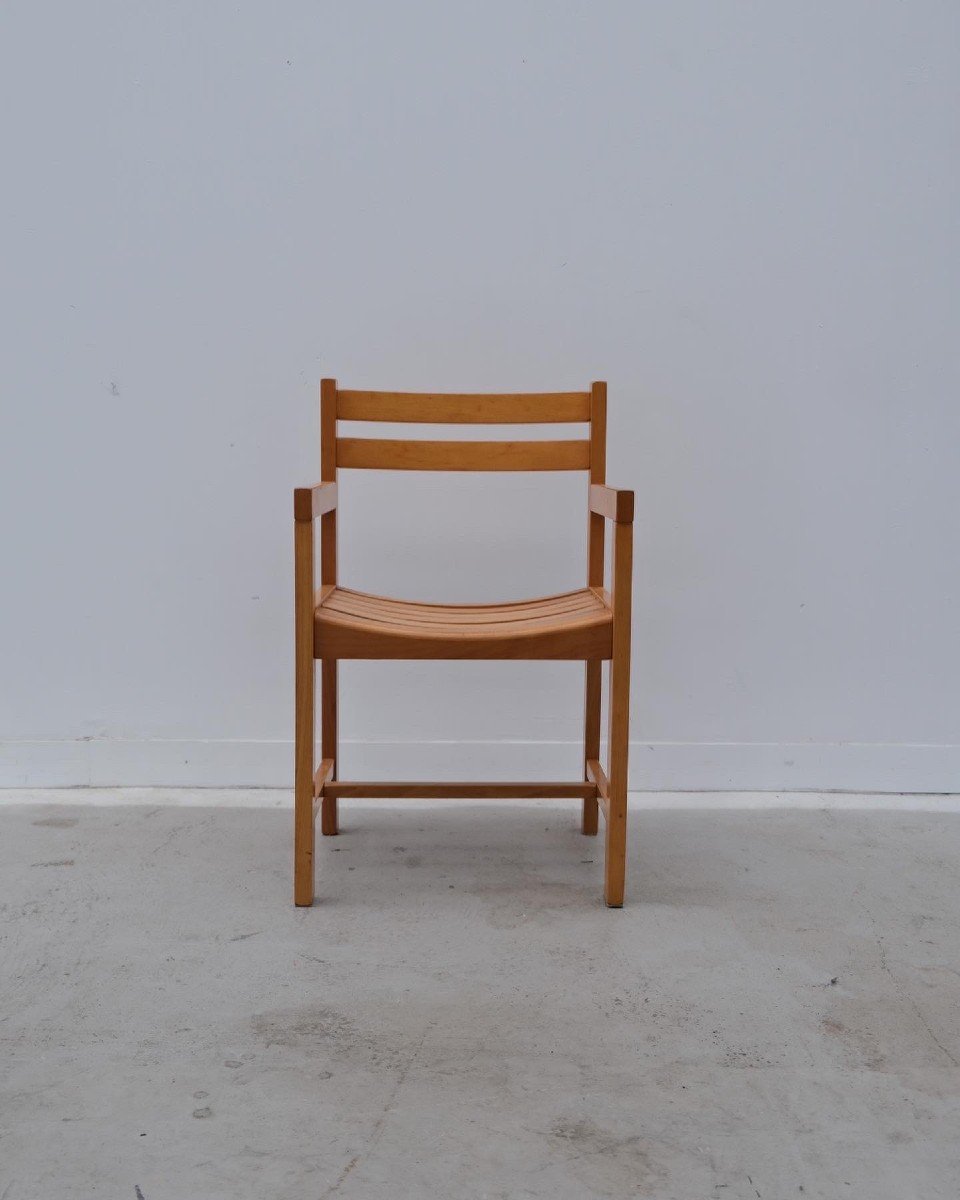 Fauteuil En Orme Massif, 1970  -photo-3