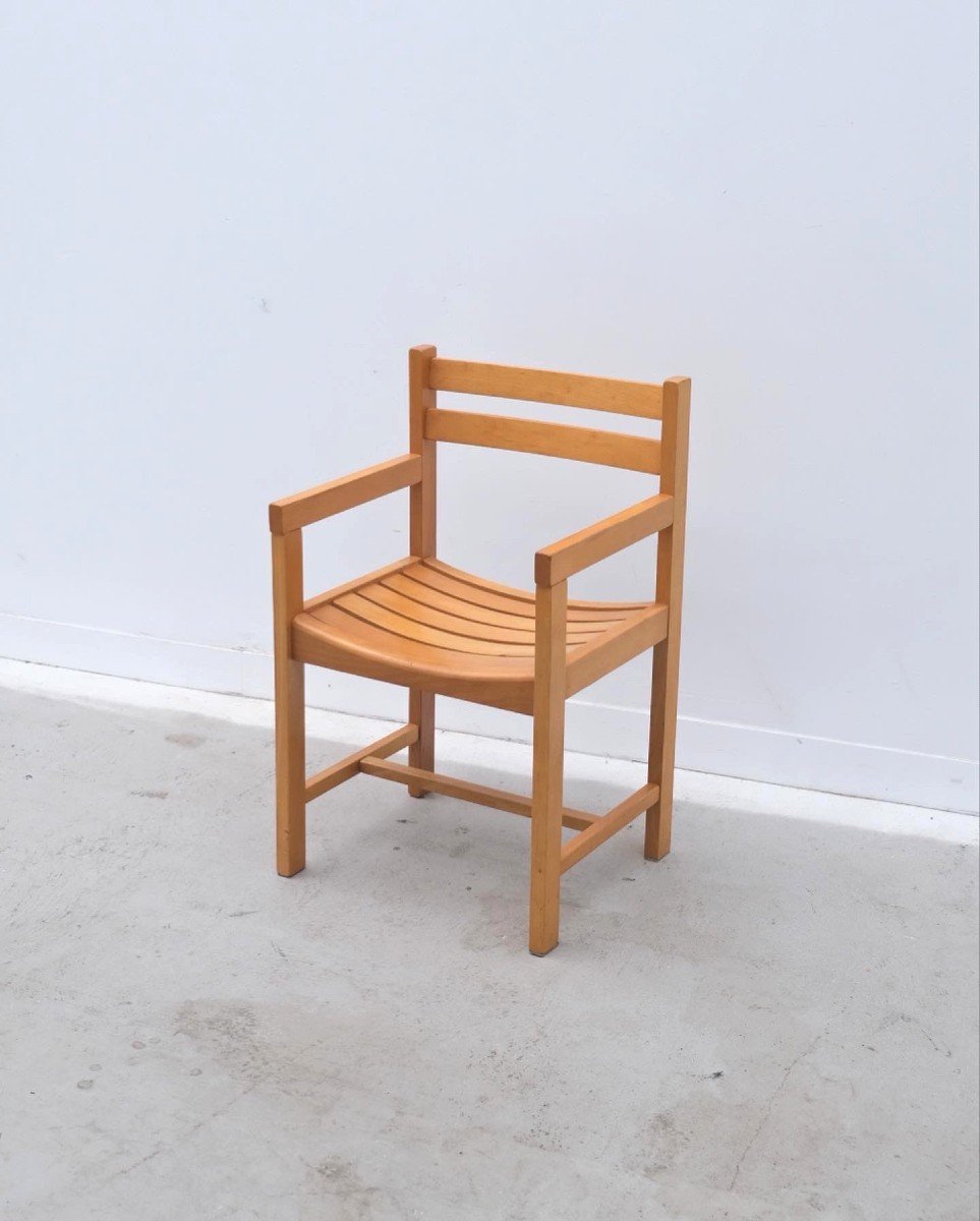 Fauteuil En Orme Massif, 1970  