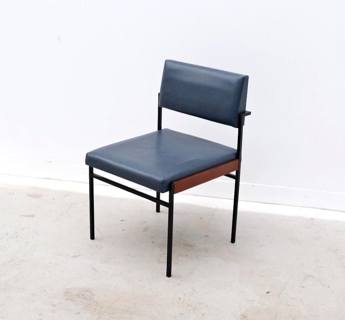 Metal, Teak And Leatherette Chair, Germany 1960  