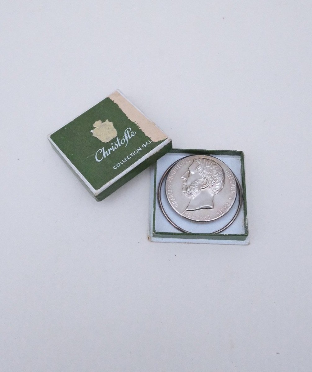 Christofle Silver-plated Metal Money Clip In Original Box, France 1970  