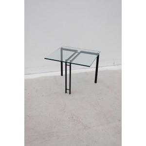 Table D’appoint De Catellan Italia En Métal Et Verre, 1980 