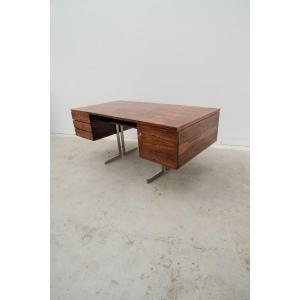 Bureau En Palissandre De Rio Et Pied En Métal, Allemagne 1970  