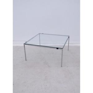 Alain Richard Coffee Table For Tv Stand In Glass And Metal, France 1950  