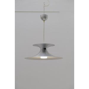 Scandinavian Chandelier By Markslöjd In Aluminum And Opaline, Sweden 1970  