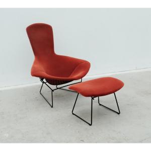 Fauteuil Et Son Repose Pied « Bird » De Harry Bertoia Pour Knoll International 