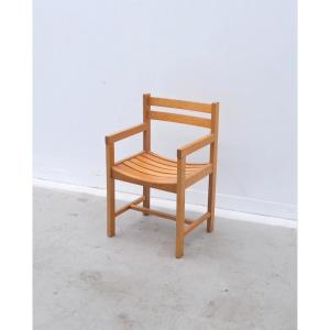 Solid Elm Armchair, 1970  