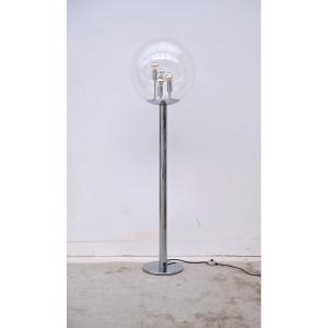 Floor Lamp By Doria Leutchen In Chrome And Glass, Germany 1970  