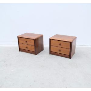 Pair Of Scandinavian-style Teak Bedside Tables, 1970s  