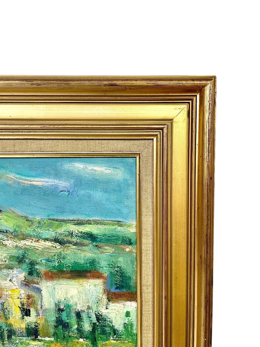 Large 20th Century Oil On Canvas Of Provençal Landscape-photo-3