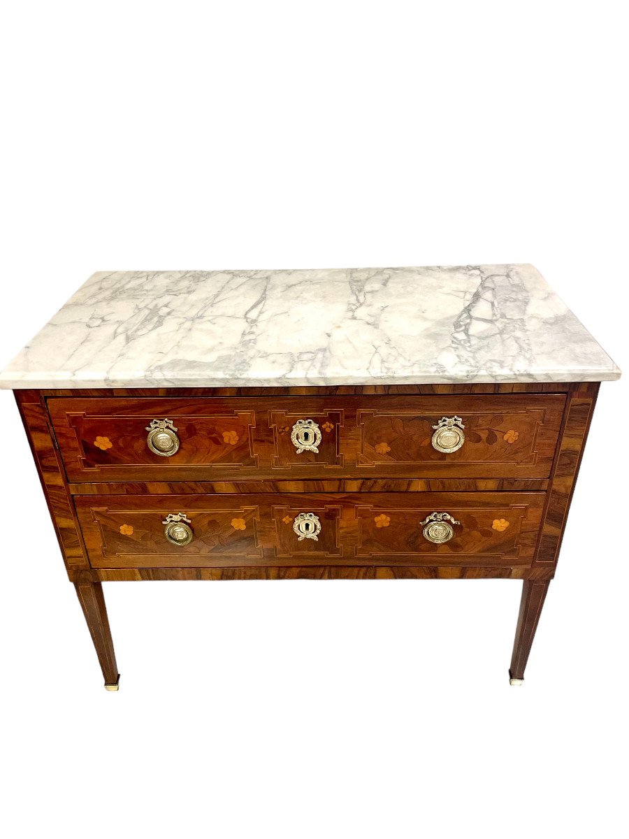 French Louis XVI 'commode Sauteuse' With Marble Top-photo-3