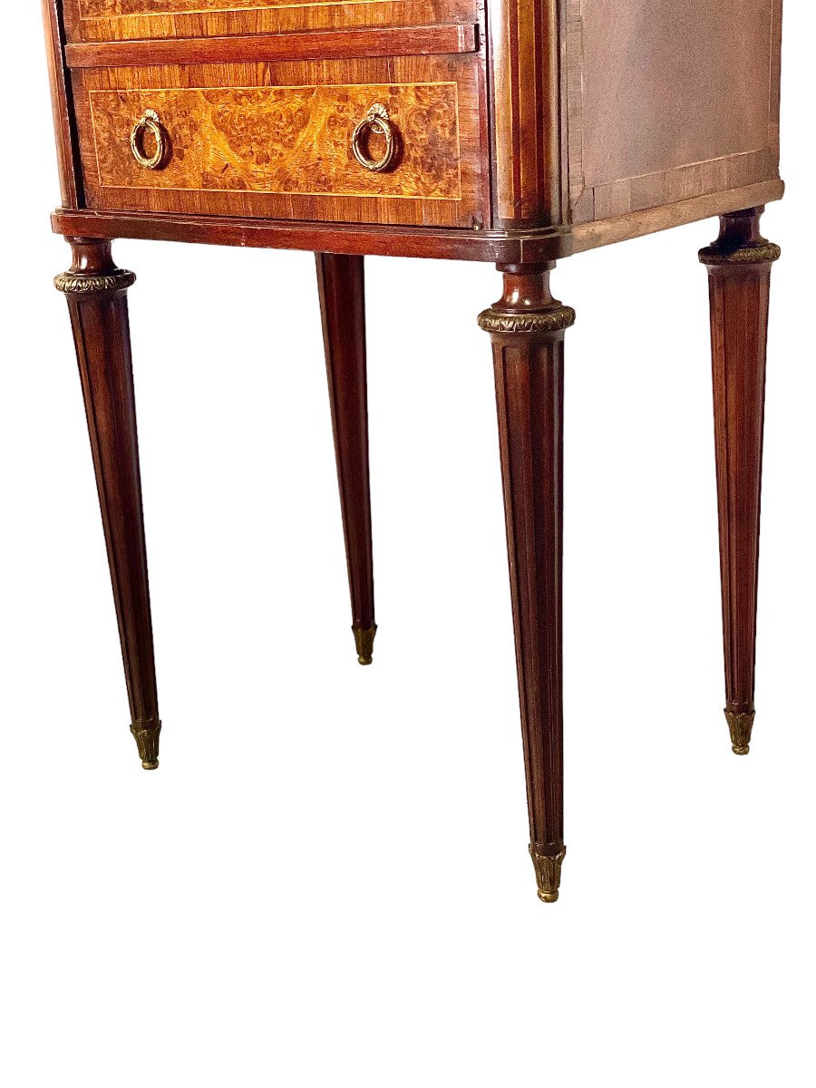 Louis XVI Style Bedside Table By Renowned Parisian Cabinet Maker Soubrier-photo-4