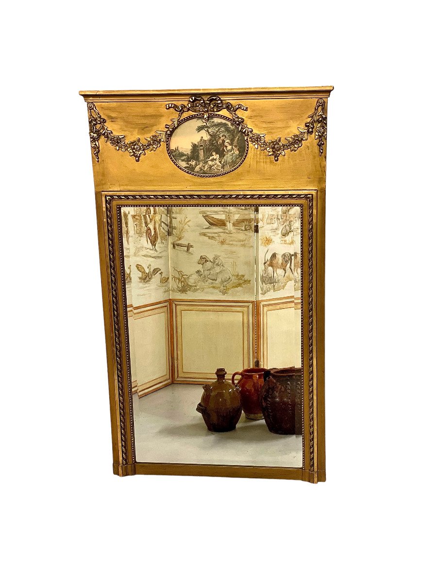 19th Century Trumeau Overmantle Mirror