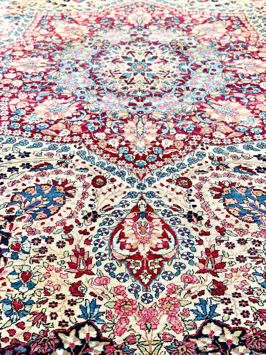 Exceptionnel et Large Antique Tapis Persan Kirman-photo-4