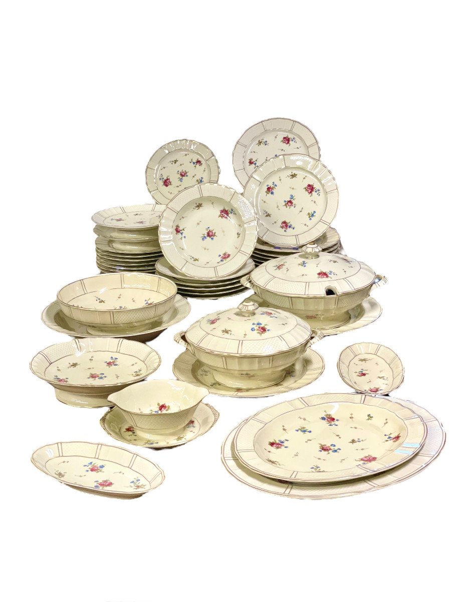 Limoges Bernardaud Set Of 62-piece Faience Dinnerware