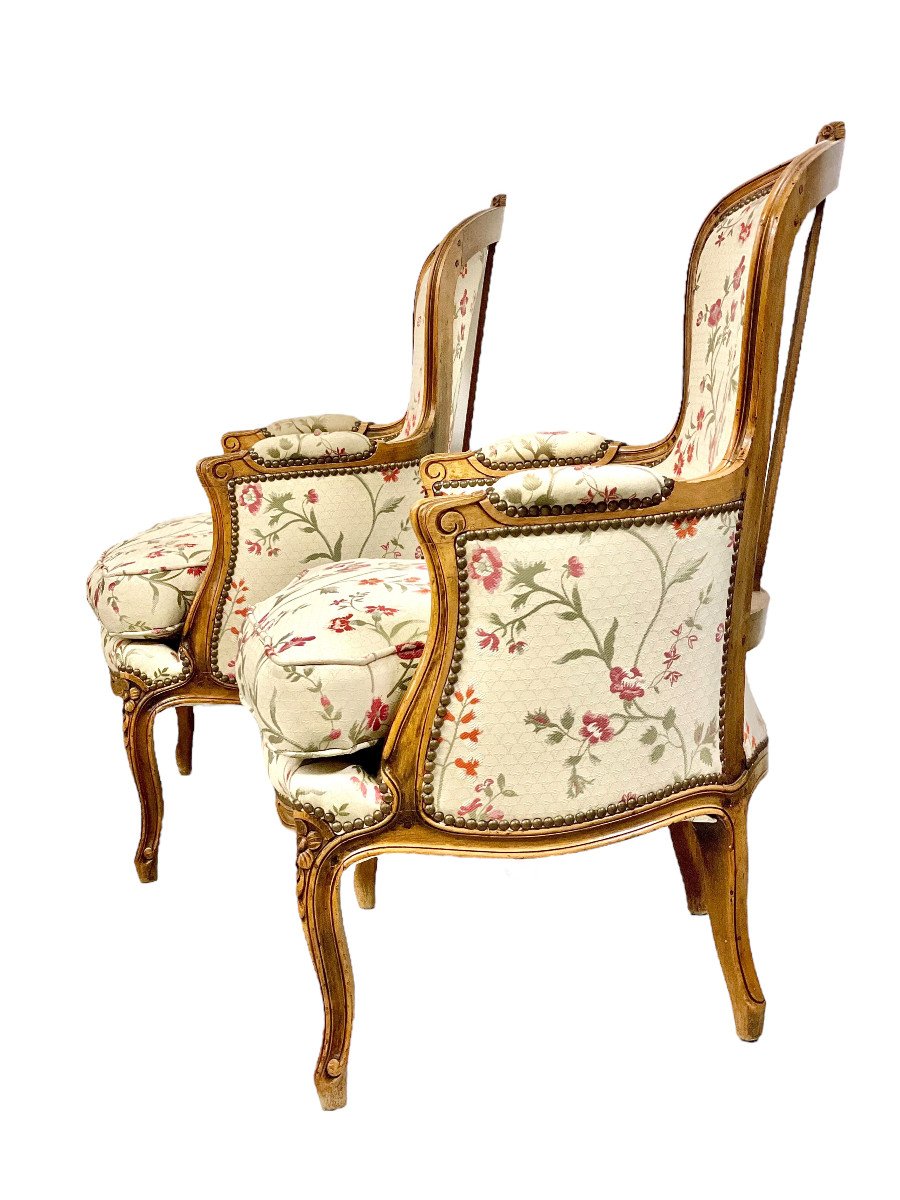 18th Century Pair Of Louis XV Period Bergère Chairs-photo-2