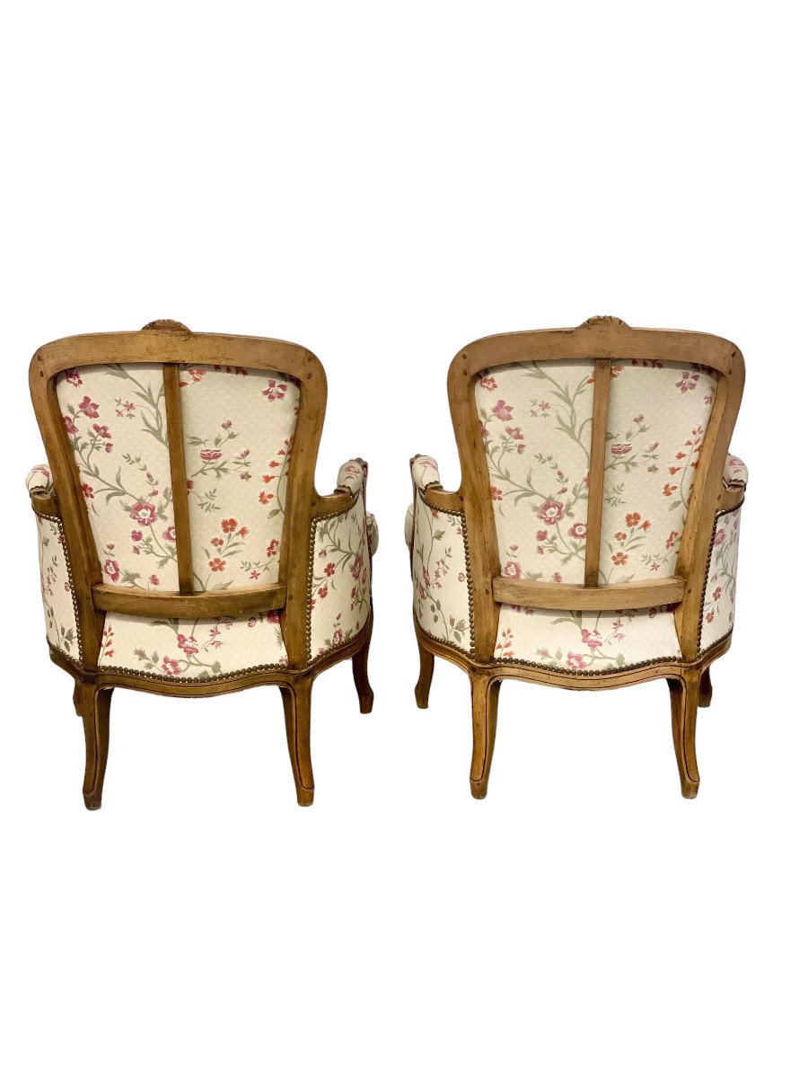 18th Century Pair Of Louis XV Period Bergère Chairs-photo-3