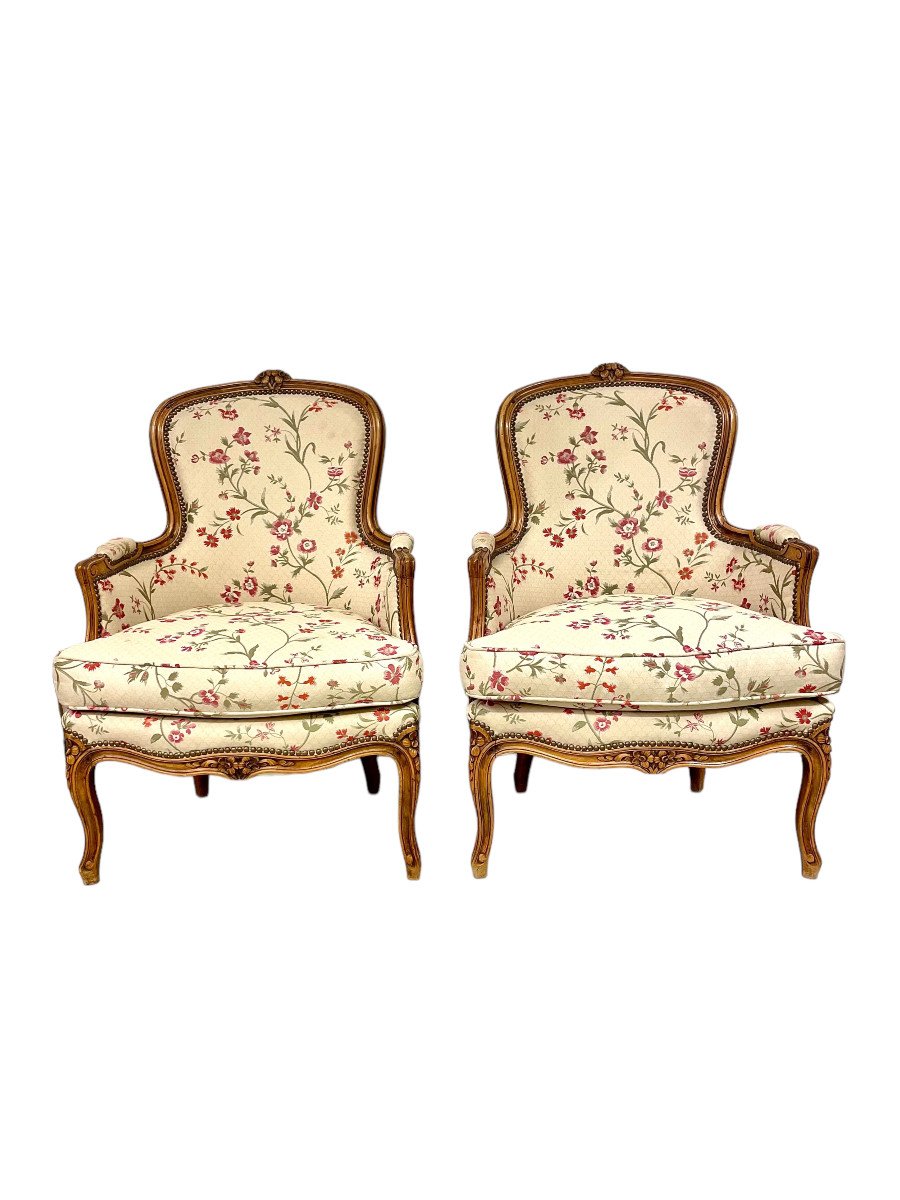 18th Century Pair Of Louis XV Period Bergère Chairs