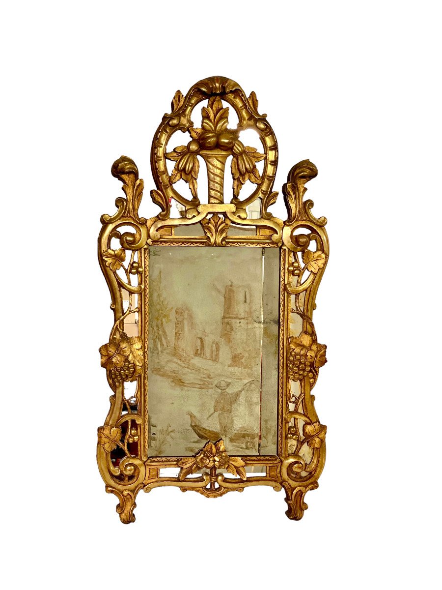 19th Century Régence Giltwood Mantel Mirror-photo-2