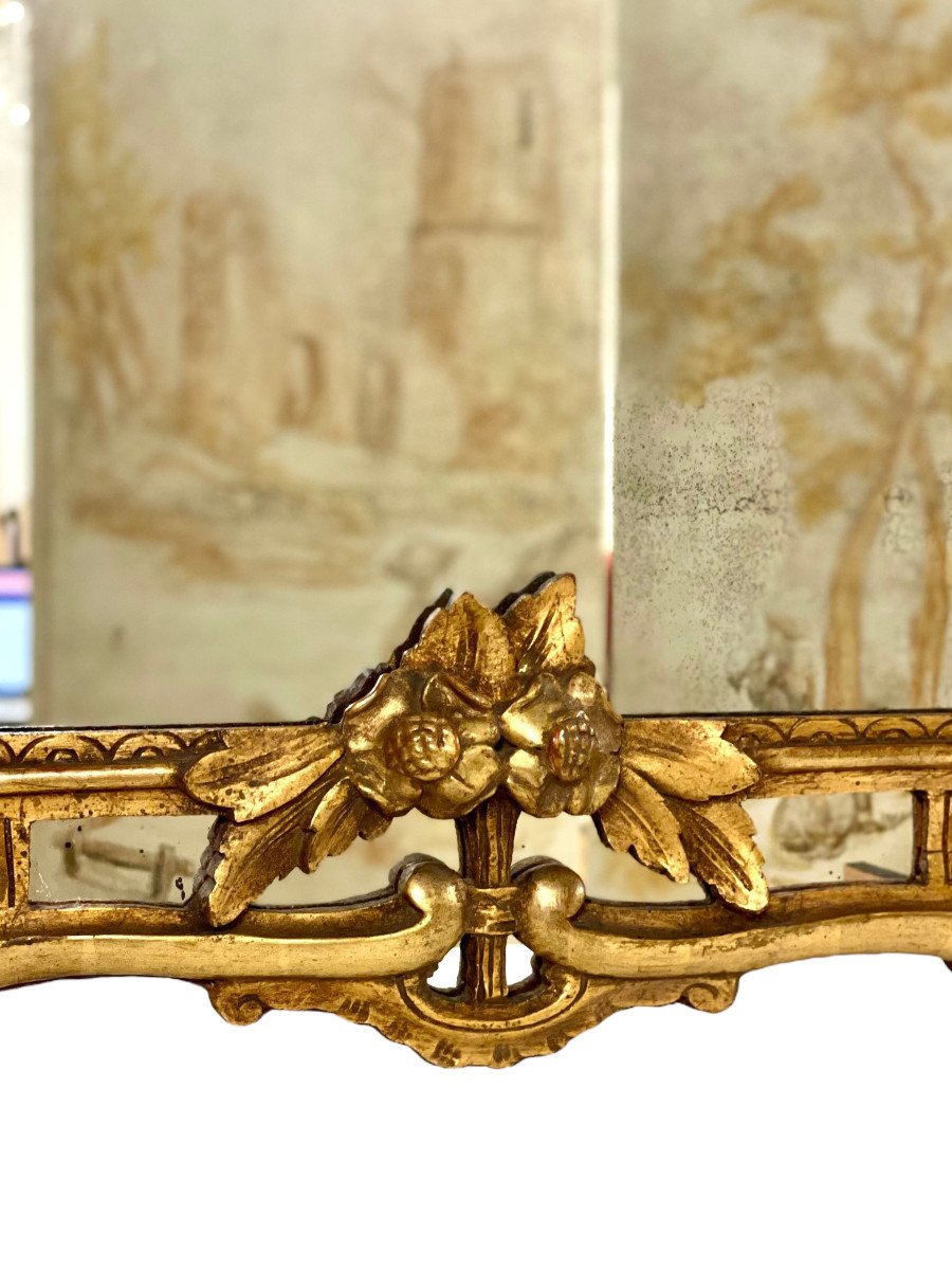 19th Century Régence Giltwood Mantel Mirror-photo-4