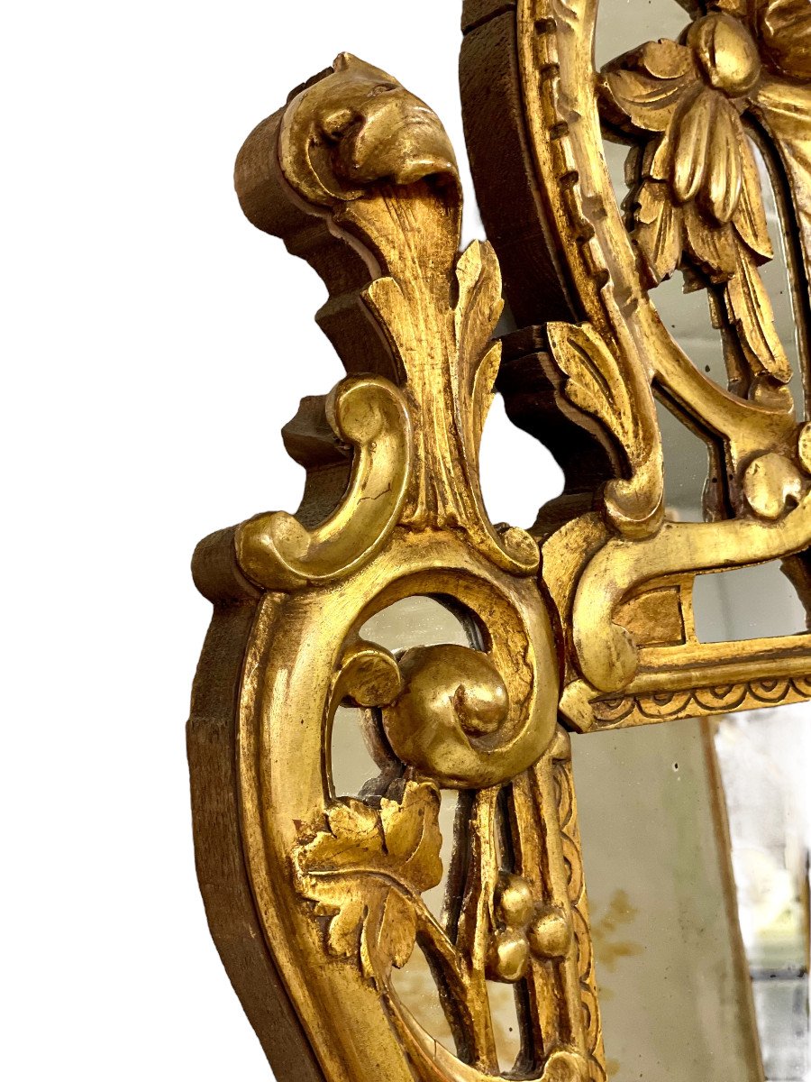 19th Century Régence Giltwood Mantel Mirror-photo-3