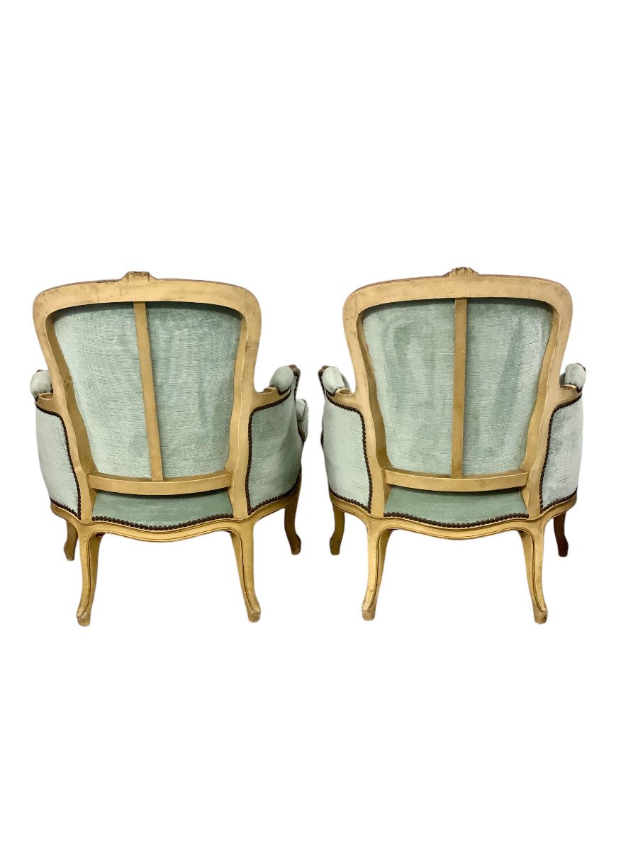 Pair Of Walnut Bergère Armchairs-photo-3