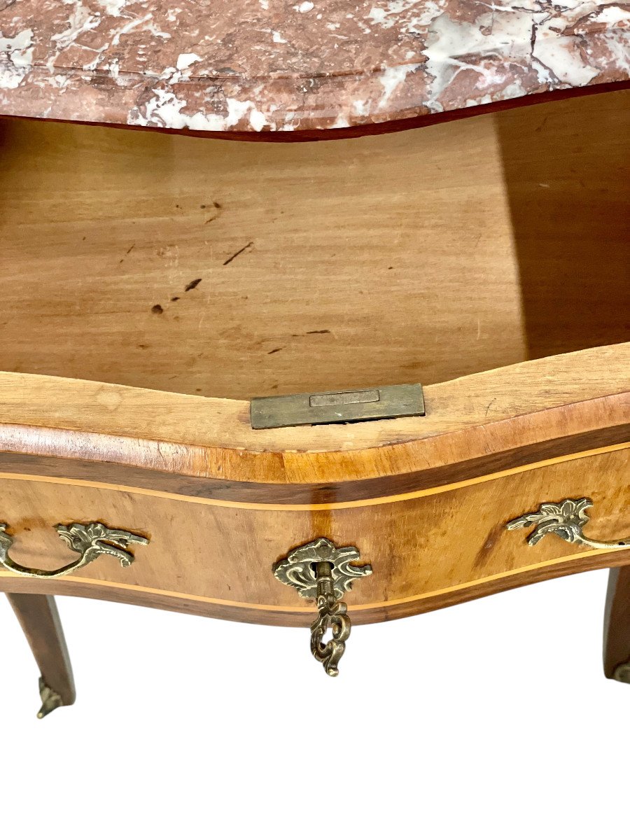 Petite Commode En Marqueterie De Style Louis XV XIXe Siècle-photo-1