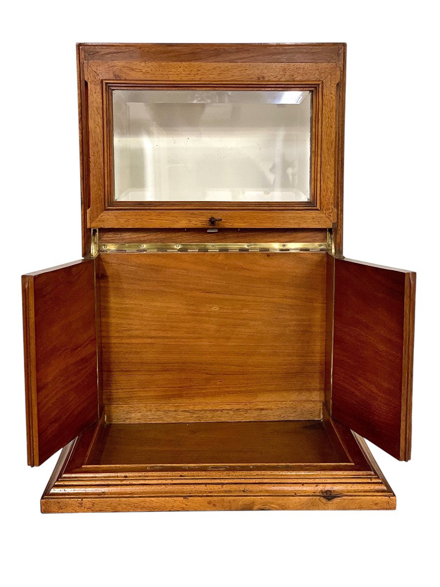 19th Century Walnut And Glazed Liquor Cabinet Or Tantalus-photo-7