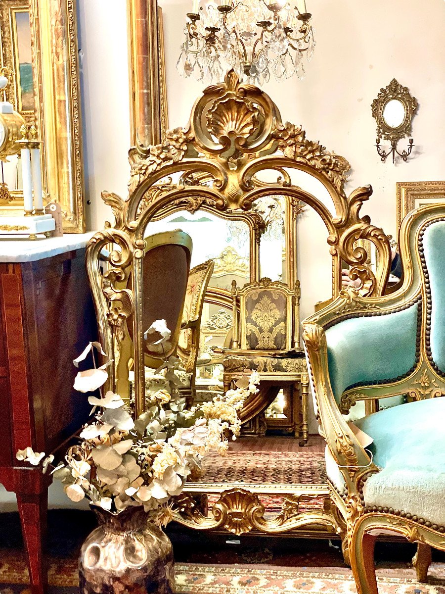 Miroir Doré de Style Néo-Rococo-photo-4