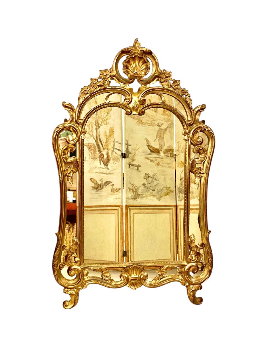 Miroir Doré de Style Néo-Rococo