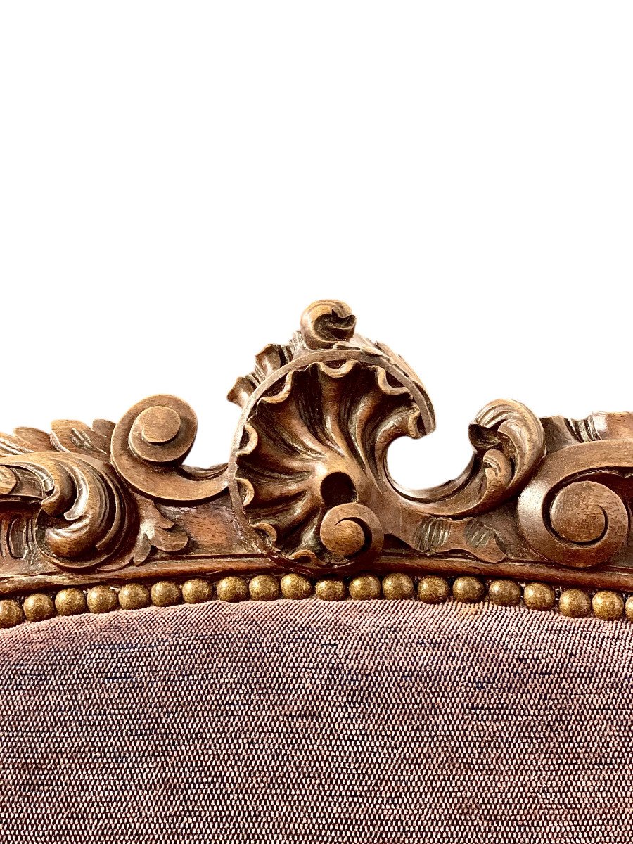 19th Century Louis XV Style Hand-carved Walnut Sofa -photo-8