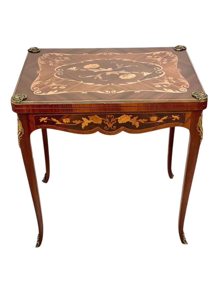 19th Century Game Table With Marquetry-photo-2