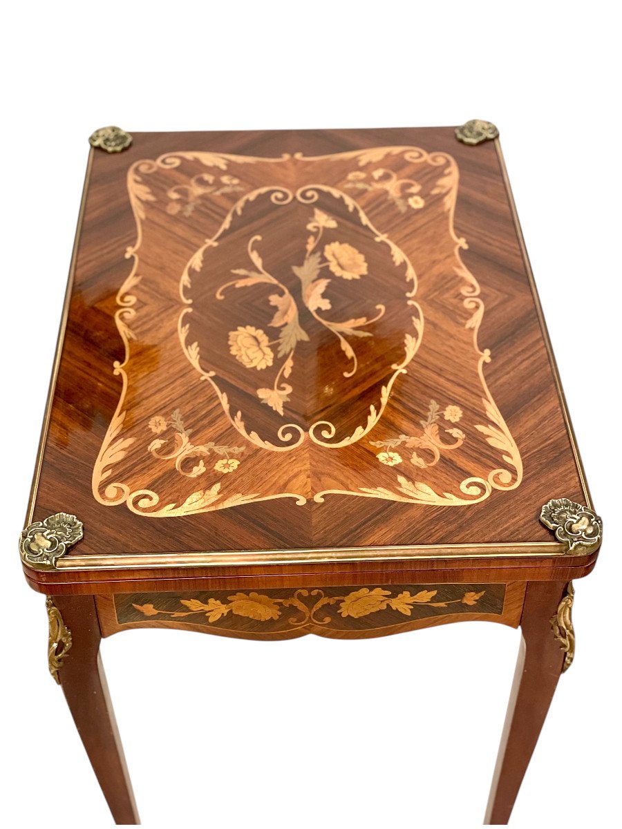 19th Century Game Table With Marquetry-photo-5