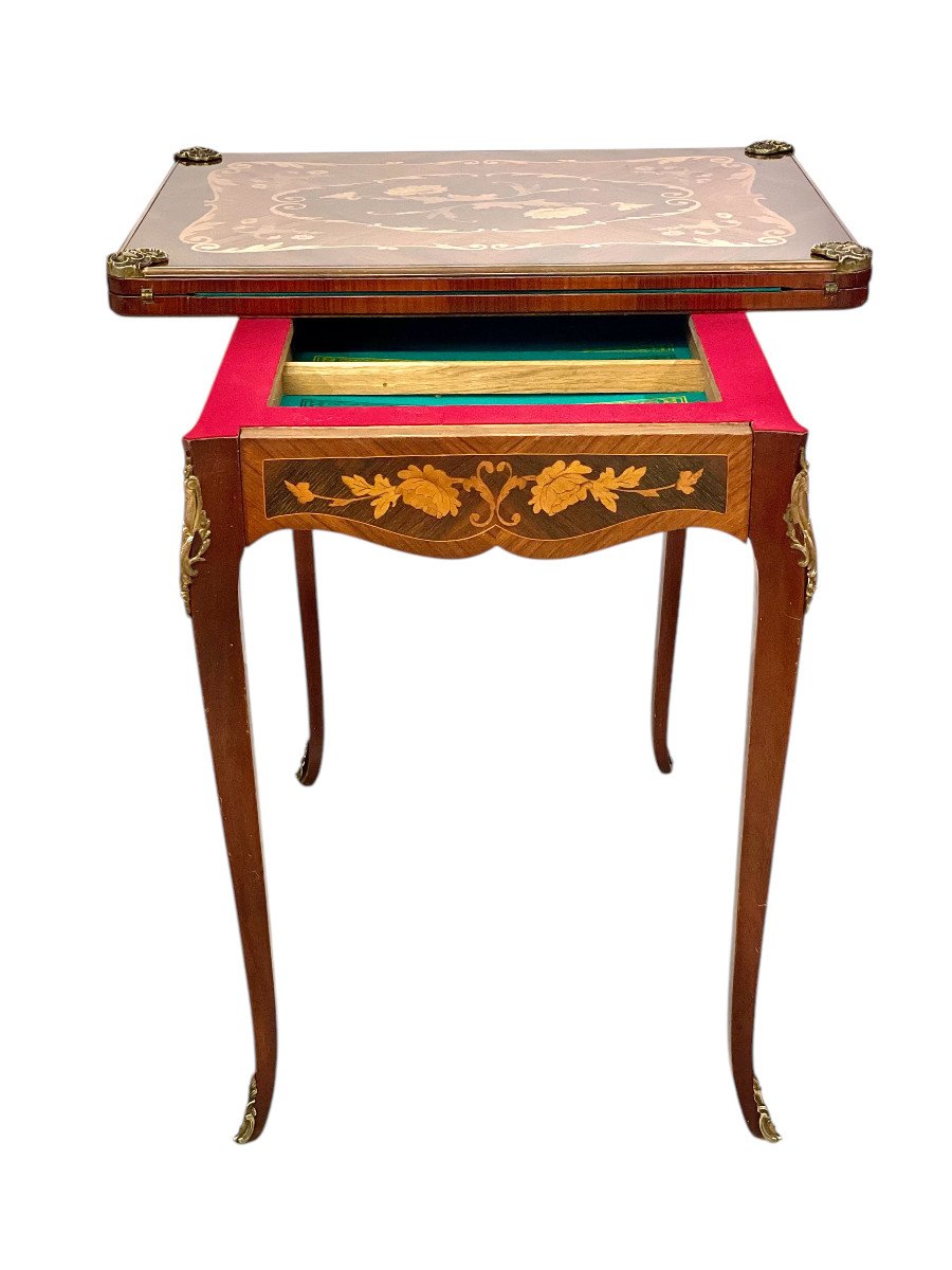 19th Century Game Table With Marquetry-photo-6