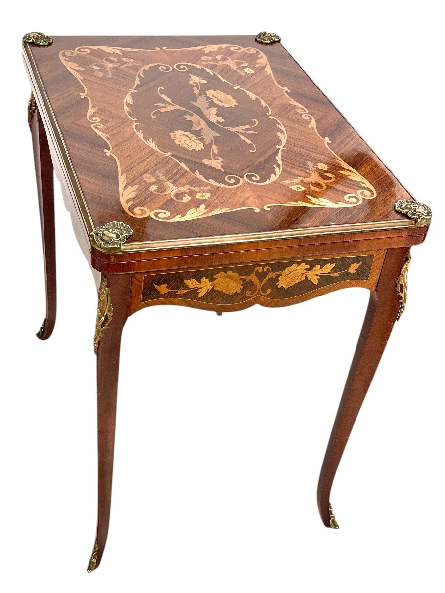 19th Century Game Table With Marquetry-photo-1