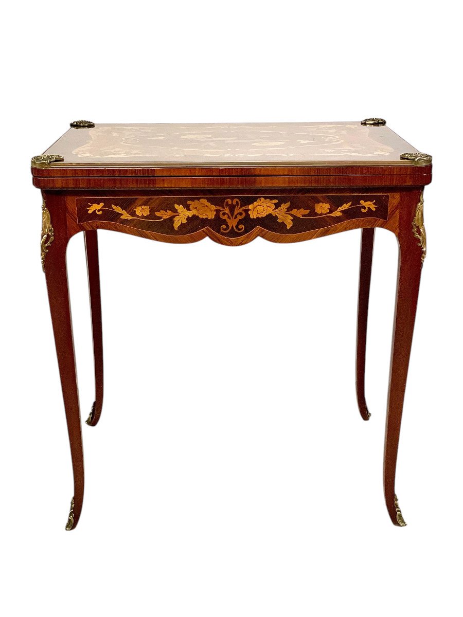 19th Century Game Table With Marquetry