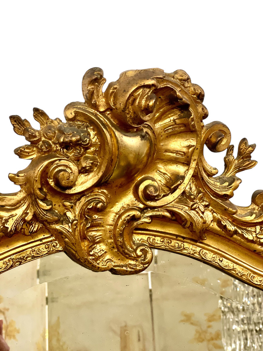 Louis XV Style Giltwood Mirror, 19th Century-photo-2